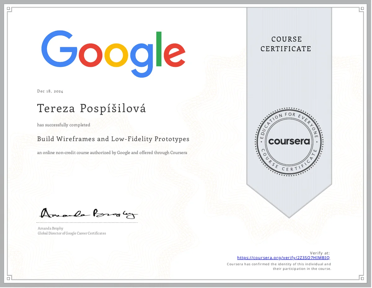 Google UX Design: Build Wireframes and Low-Fidelity Prototypes