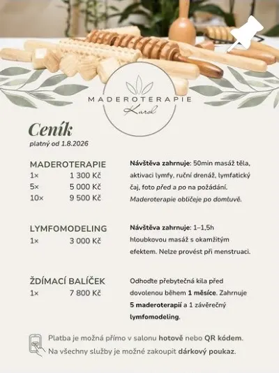 Ceník maderoterapie